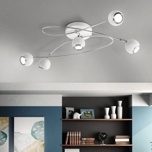 LED Deckenlampe EGLO Locanda, 5 flammige Deckenleuchte, Deckenstrahler aus Metal