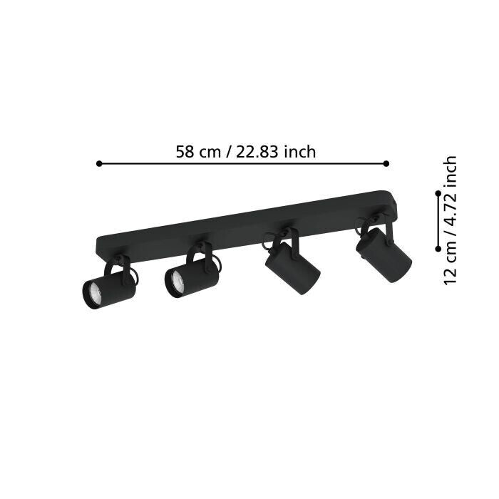 LED Deckenleuchte SOREGO, vier Leuchten, Sparsam, aus Metall, Modern Disign
