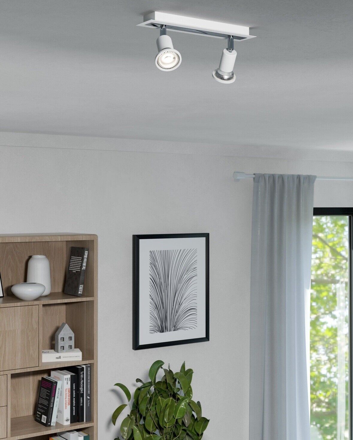 EGLO SARRIA Wand & Deckenspot Balken, 2-flg., GU10, weiss, chrom