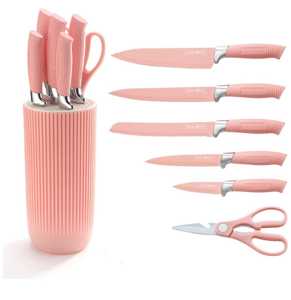 Messer Kochmesser Messerständer Messerset 7-tlg. Royalty Line pink RL-NC07P