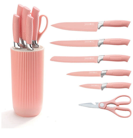 Messer Kochmesser Messerständer Messerset 7-tlg. Royalty Line pink RL-NC07P
