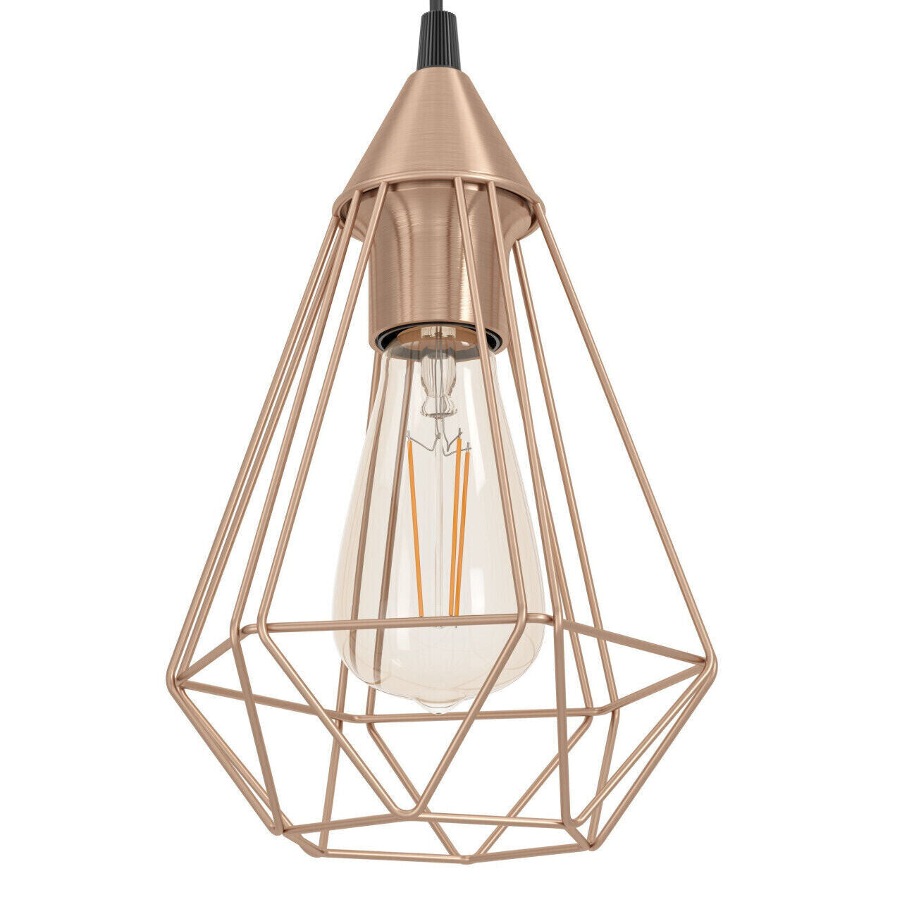 Eglo 3er Pendelleuchte Tarbes kupfer-schwarz 79 x 17,5 cm E27  Pendelleuchte