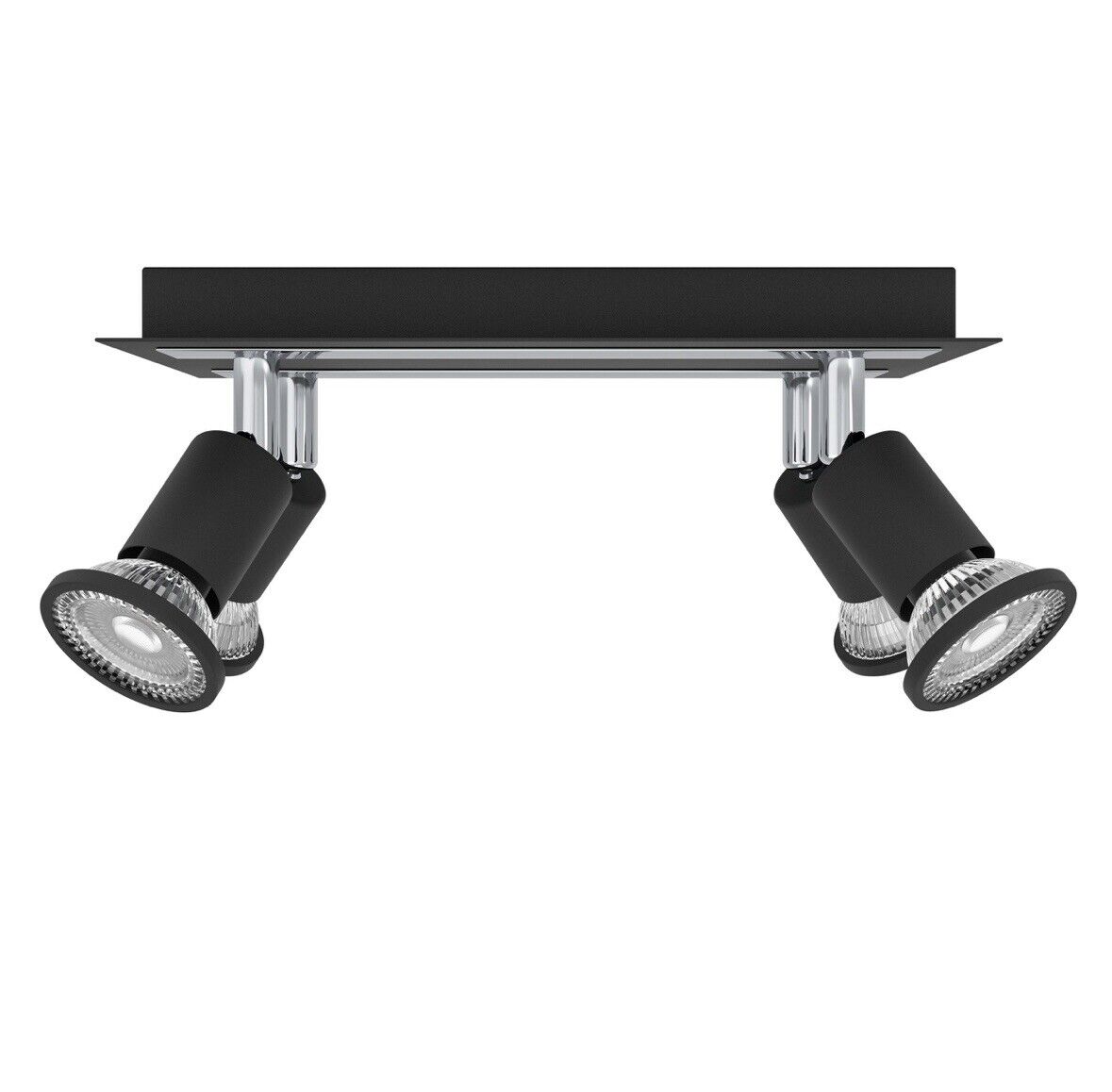 EGLO SARRIA Wand & Deckenspot, Quadrat, 4-flg., GU10, schwarz, chrom