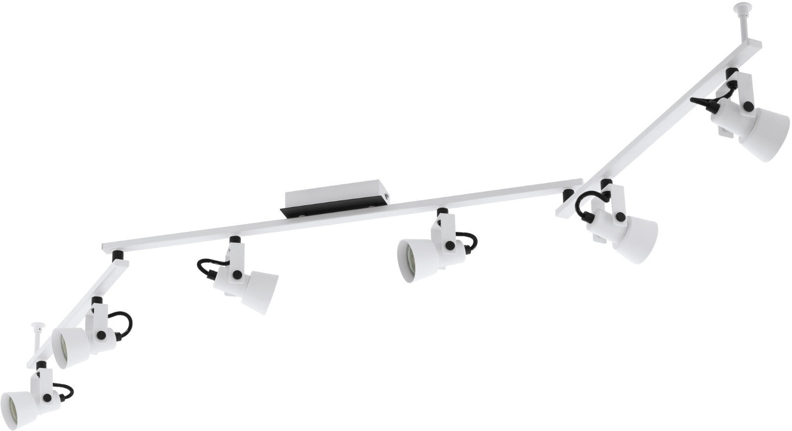 LED Deckenlampe mit 6 Spots Deckenstrahler aus Metall in schwarz und weiß