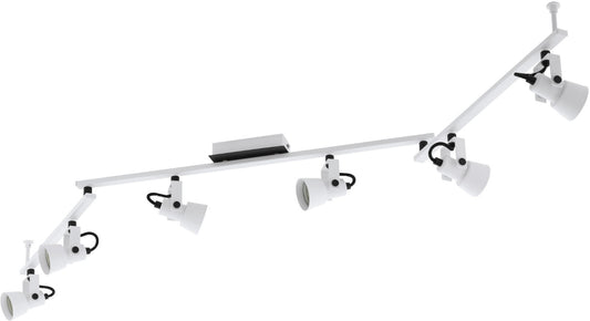 LED Deckenlampe mit 6 Spots Deckenstrahler aus Metall in schwarz und weiß