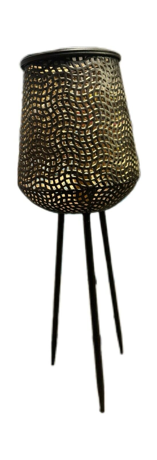 3 Bein Stehlampe, Aus Metall, Design, Bronze, H 80cm -B 24cm, Modisch, Schick