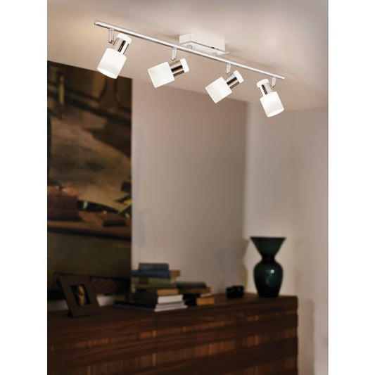 EGLO DAVIDA-SD LED Deckenstrahler chrom, weiss 4x GU10 78x7cm Stepdimmer