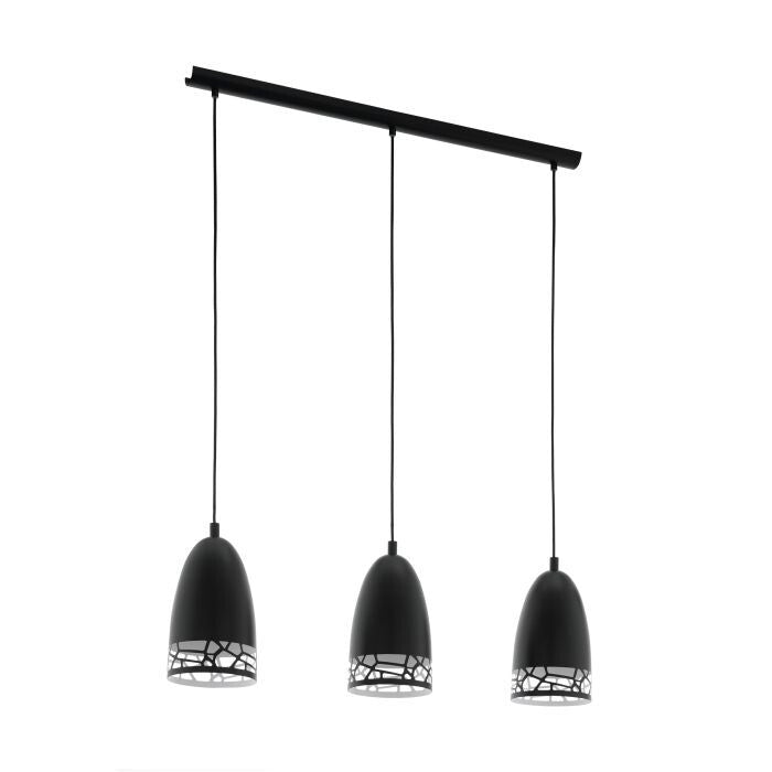 Pendellampe schwarz weiß Metall Hängelampe Leuchte Lampe Pendel 97444 Eglo
