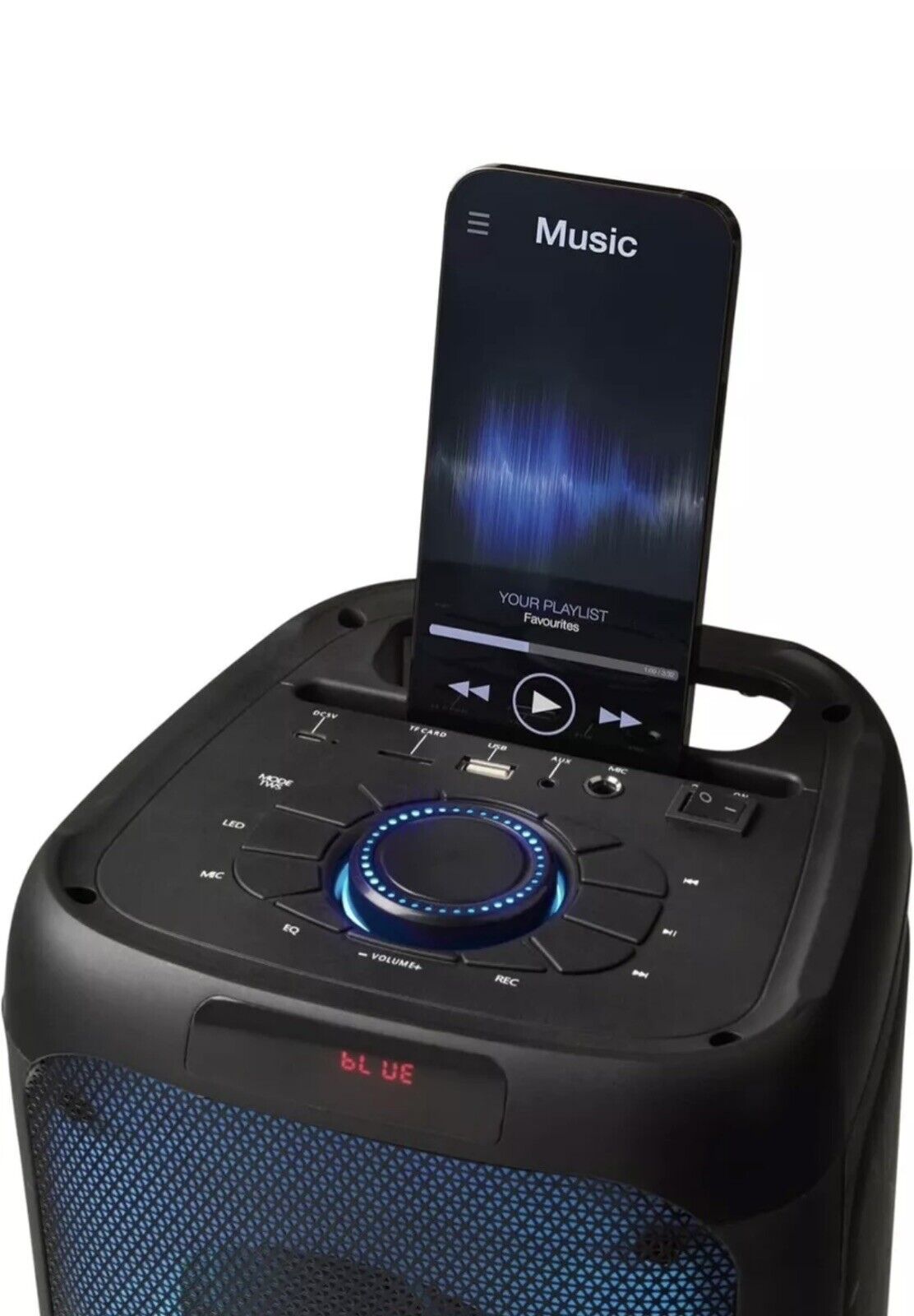 INTEMPO WDS580 Bluetooth Karaoke Lautsprecher LED Party Boom Box + Mikrofon Akku
