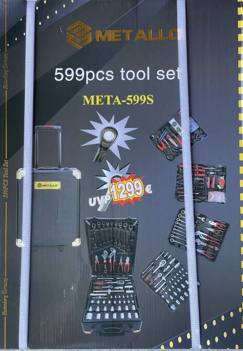 Metallo 599-teiliger Werkzeugkoffer Werkzeugtrolley inklusive Werkzeug