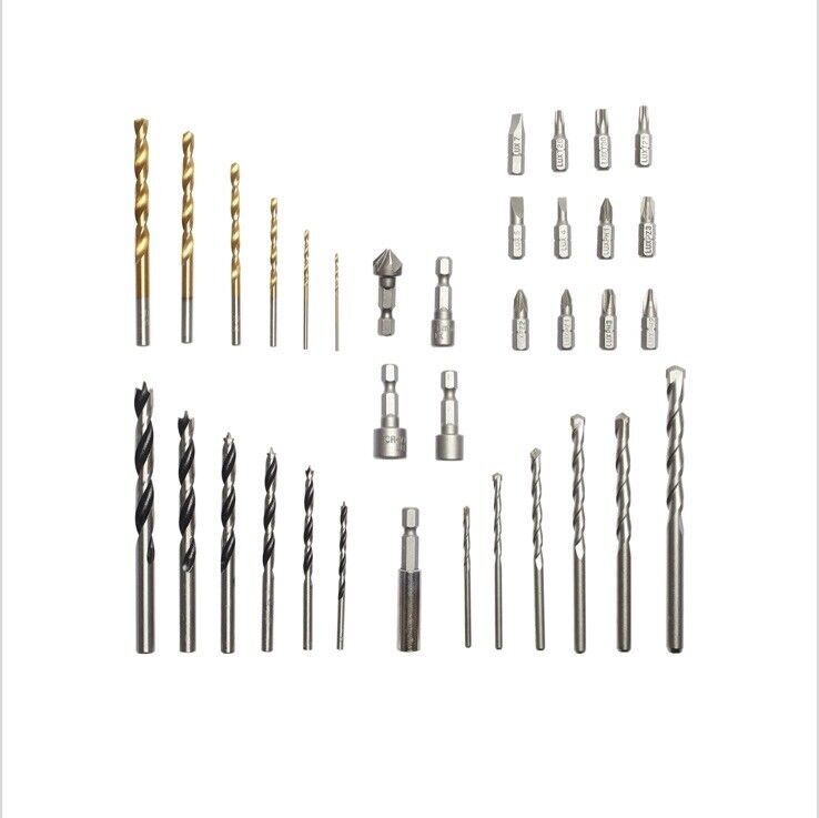 LUX Bohrer- und Bit-Set 36-teilig, Bohrer, Holz, Metall, Beton, Bits, Adapter,