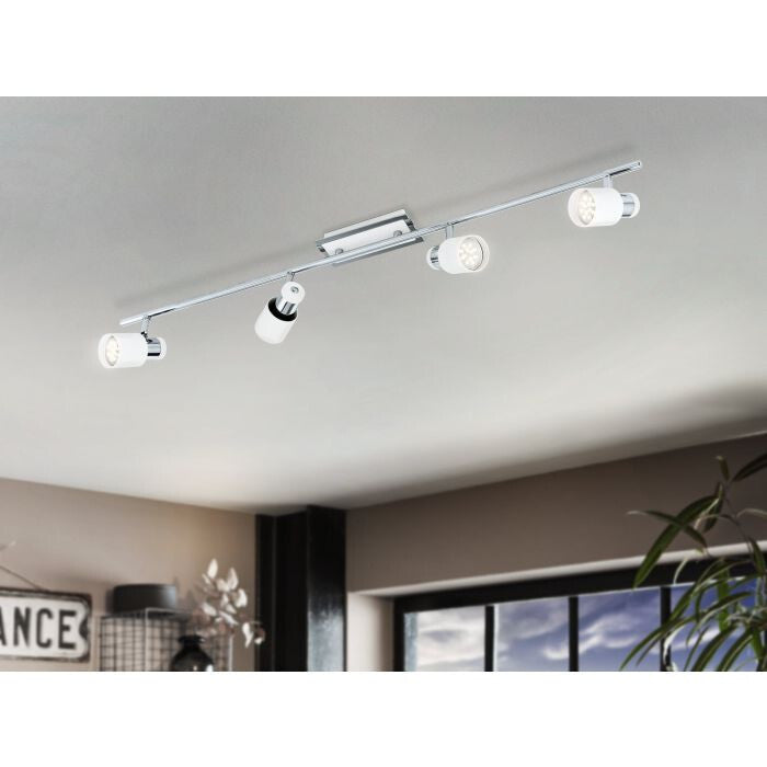 EGLO DAVIDA-SD LED Deckenstrahler chrom, weiss 4x GU10 78x7cm Stepdimmer