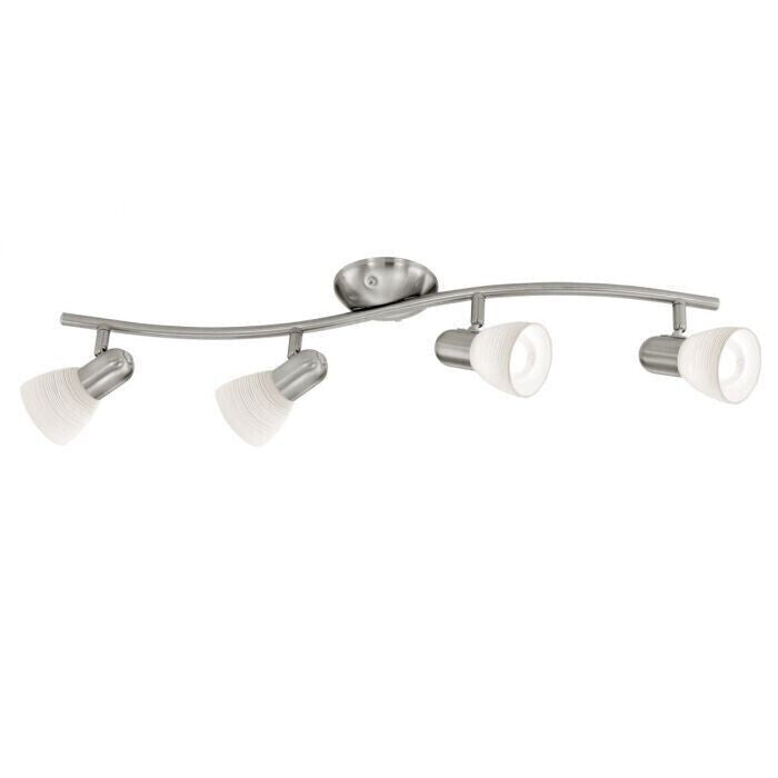 EGLO DAKAR 1 Deckenspot, Welle, 4-flg. E14 nickel-matt, Deckenlampe, Wandlampe