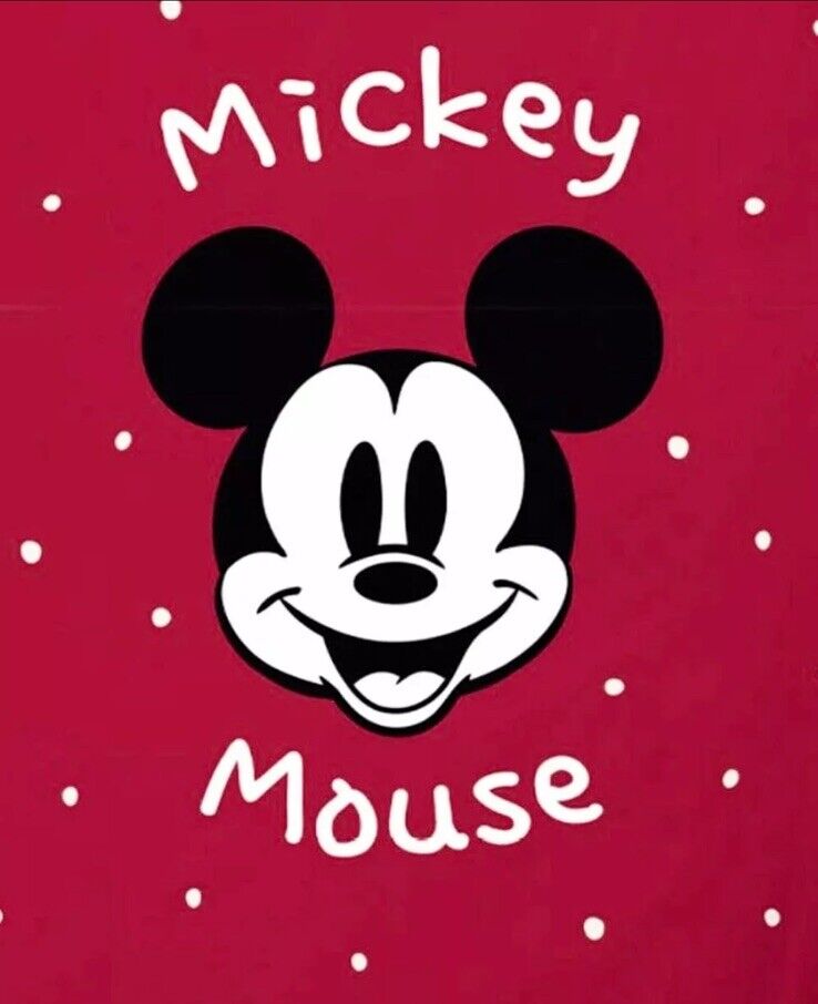 Disney Renforcé Wende Bettwäsche 135x200cm Mickey Mouse Minnie Schleife Rot Weiß