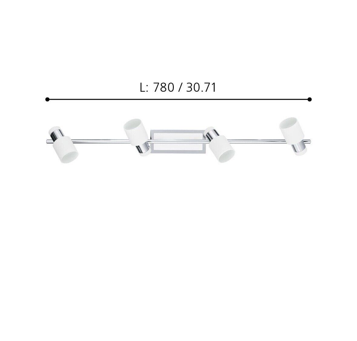 EGLO DAVIDA-SD LED Deckenstrahler chrom, weiss 3x GU10 78x7cm Stepdimmer