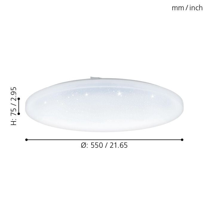 Eglo 98448 FRANIA-S LED Deckenleuchte 50W Ø550mm Weiss warmweiss, NEU, Deckenlam