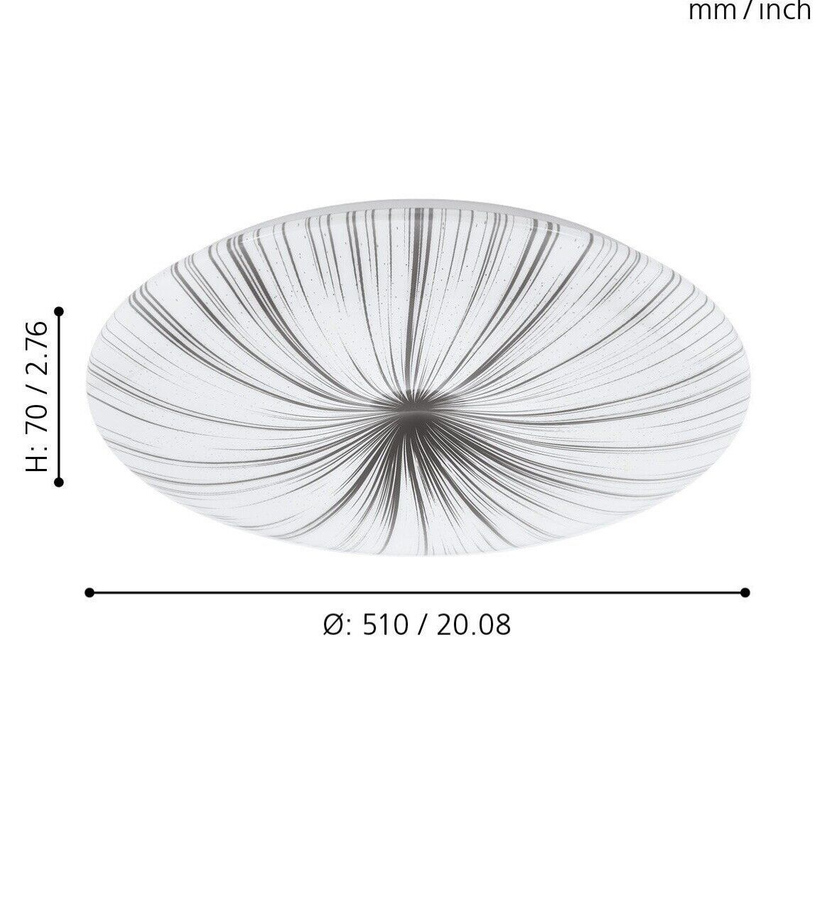EGLO LED Deckenleuchte Nieves, Ø 51 cm, Kristalleffekt