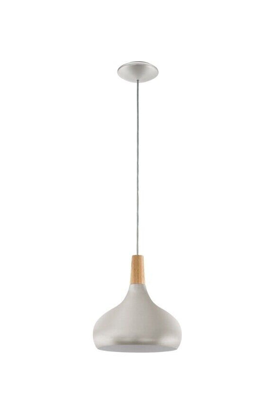 EGLO SABINAR Hängelampe E27 280mm Stahl weiß Holz braun