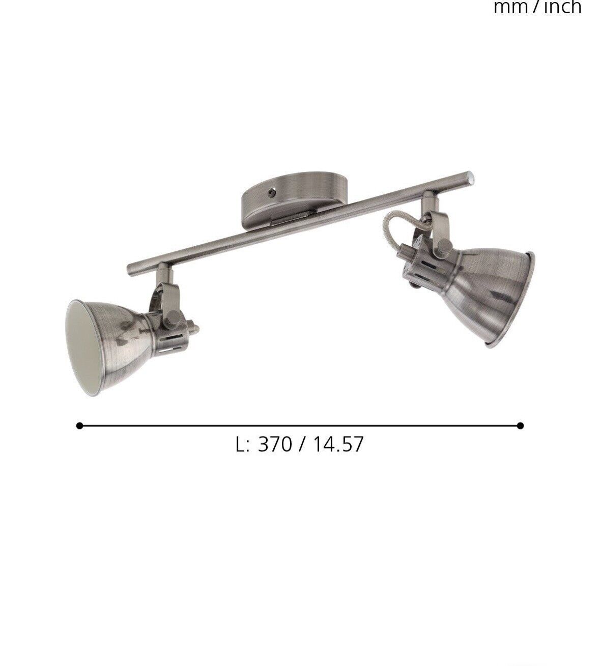 EGLO SERAS LED Wand & Deckenstrahler 2-flg. GU10 a 240lm nickel antik