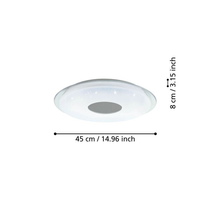 Eglo 900083 LANCIANO-Z LED 4-fach Deckenleuchte 4x4,8W Ø450mm Weiss Chrom steuer