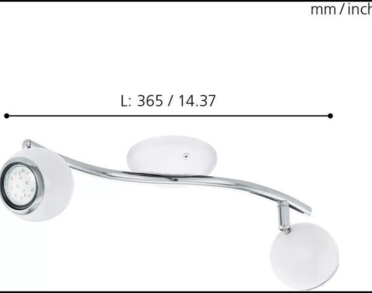EGLO LED Decken Spot Strahler Lampe Leuchte BIMEDA Stahl chrom weiß 36,5x10cm