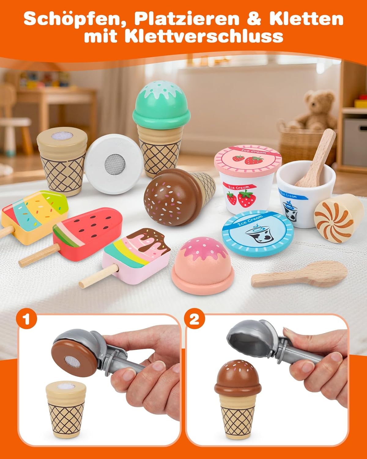 B2B-Angebot KidMigo Eisdiele Kinder aus Holz  im 5er-Set erhältlich – ideal für Wiederverkäufer und den Handel.