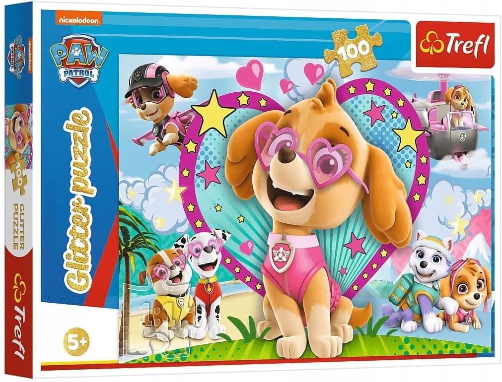 B2B-Angebot Trefl, Puzzle Glitter, Im Schein von Skye, PAW Patrol, 100 Teile im 10er-Set erhältlich – ideal für Wiederverkäufer und den Handel.