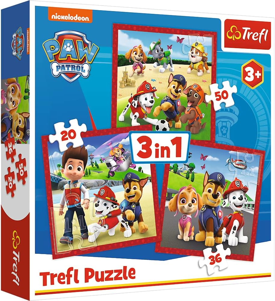 B2B-Angebot Trefl - PAW Patrol, Fröhliche Welpen - 3in1 Puzzle, im 10er-Set erhältlich – ideal für Wiederverkäufer und den Handel.