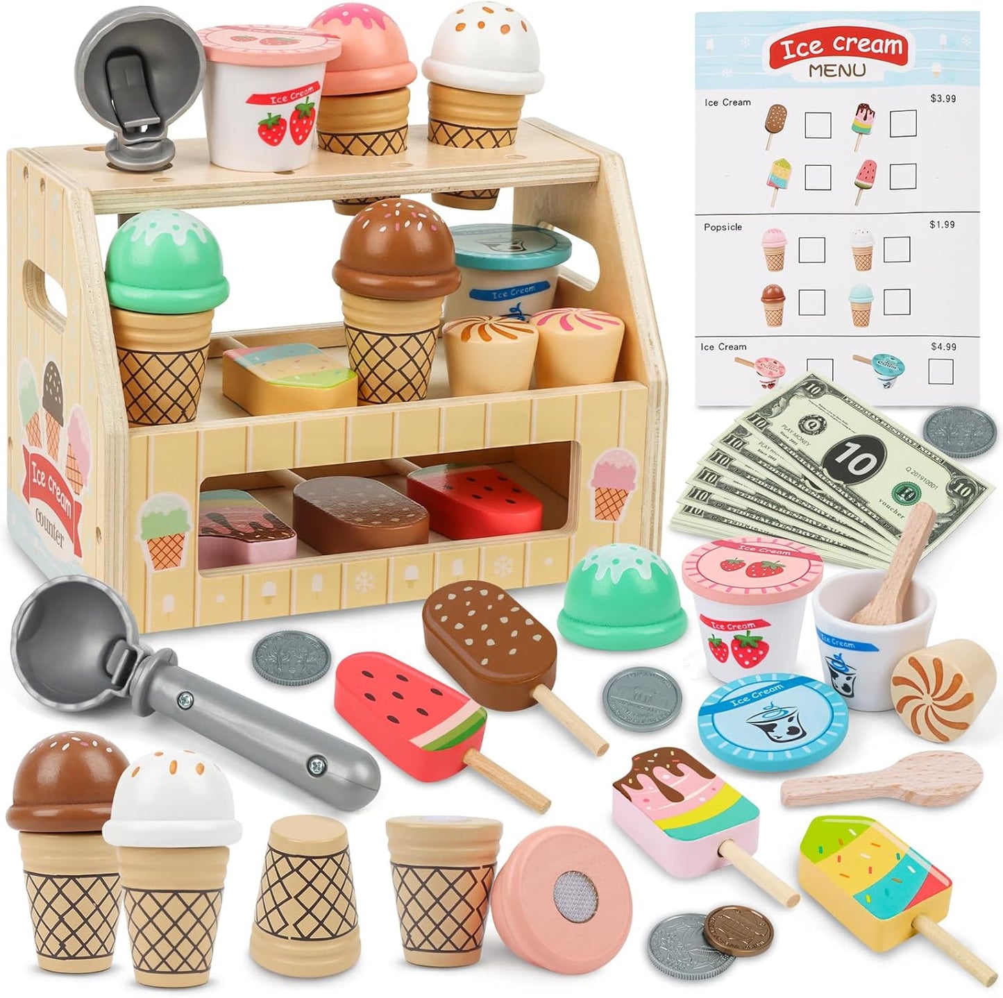 B2B-Angebot KidMigo Eisdiele Kinder aus Holz  im 5er-Set erhältlich – ideal für Wiederverkäufer und den Handel.
