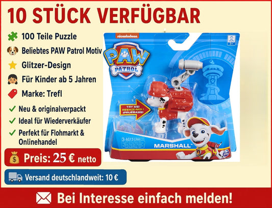 B2B-Angebot Paw Patrol – Marshall Actionfigur mit Sound im 10er-Set erhältlich – ideal für Wiederverkäufer und den Handel.