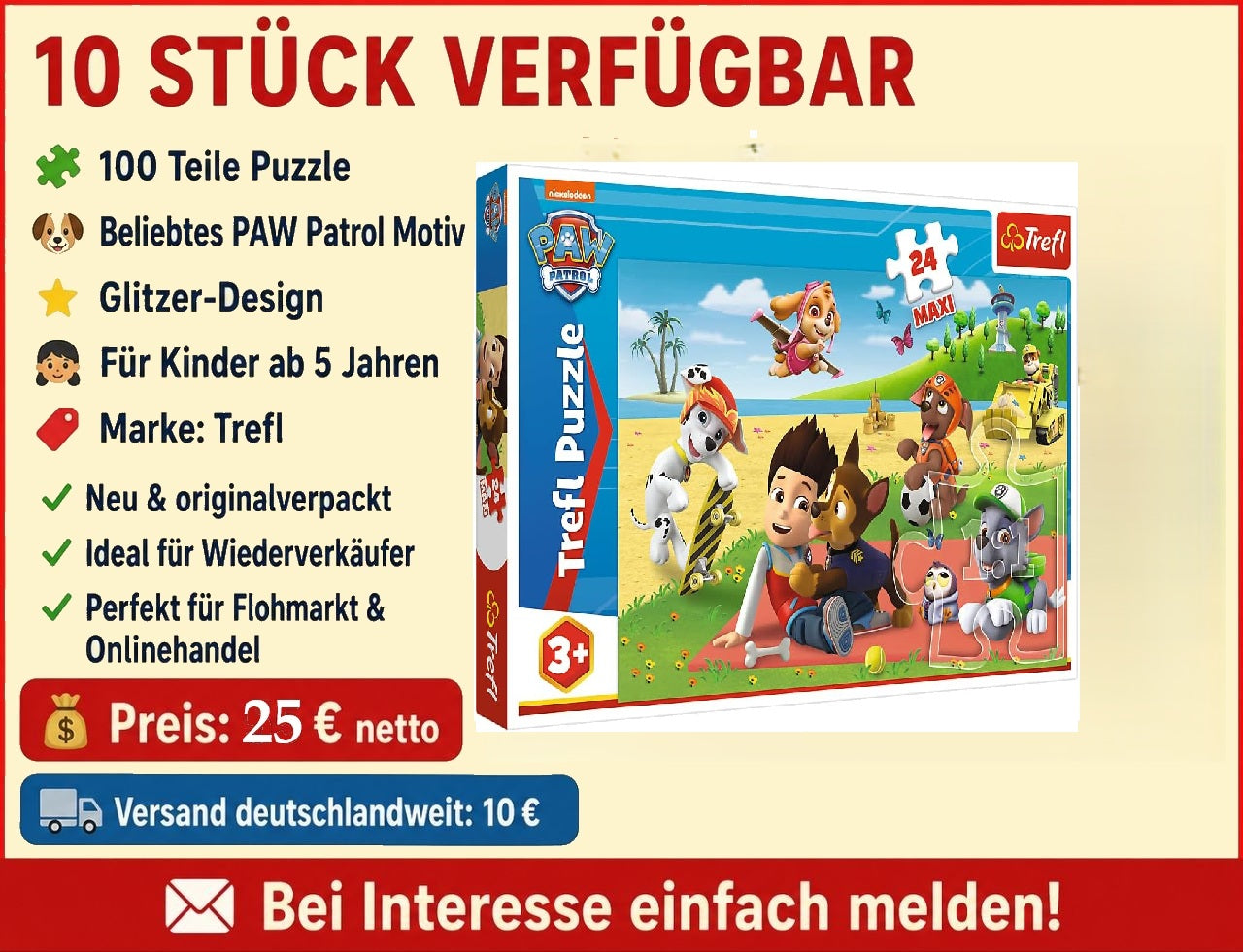 B2B-Angebot Trefl Puzzle - Paw Patrol 24 Maxi Spaß Auf Der Decke Für Kinder im 10er-Set erhältlich – ideal für Wiederverkäufer und den Handel.