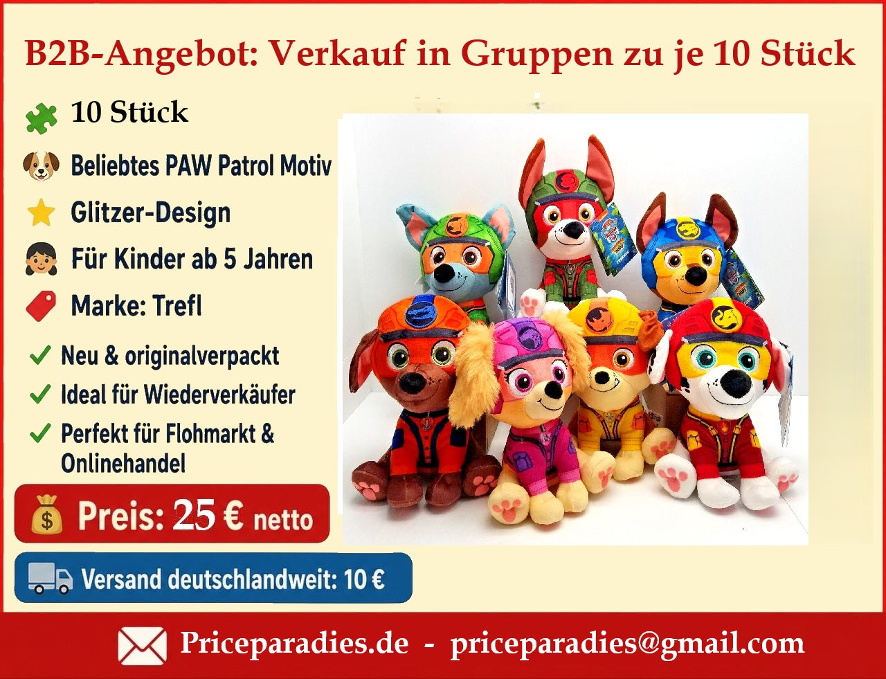 B2B-Angebot PAW Jungle Pups Basic Plüsch Fix10  im 10er-Set erhältlich – ideal für Wiederverkäufer und den Handel.